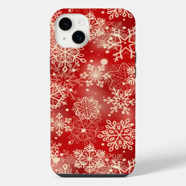 Schneeflockenmuster iPhone 14 Plus Hülle (Rückseite)
