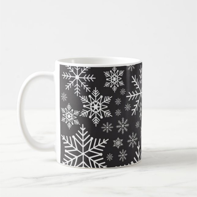 Schneeflockenmuster Kaffeetasse (Links)