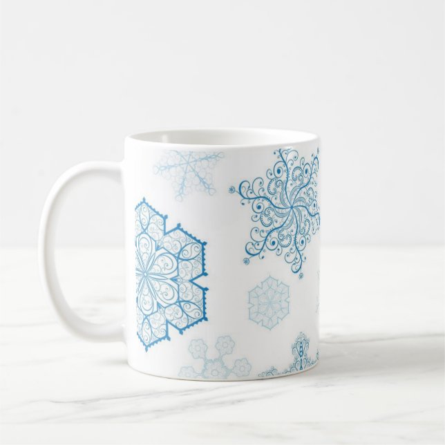 Schneeflockenmuster Kaffeetasse (Links)