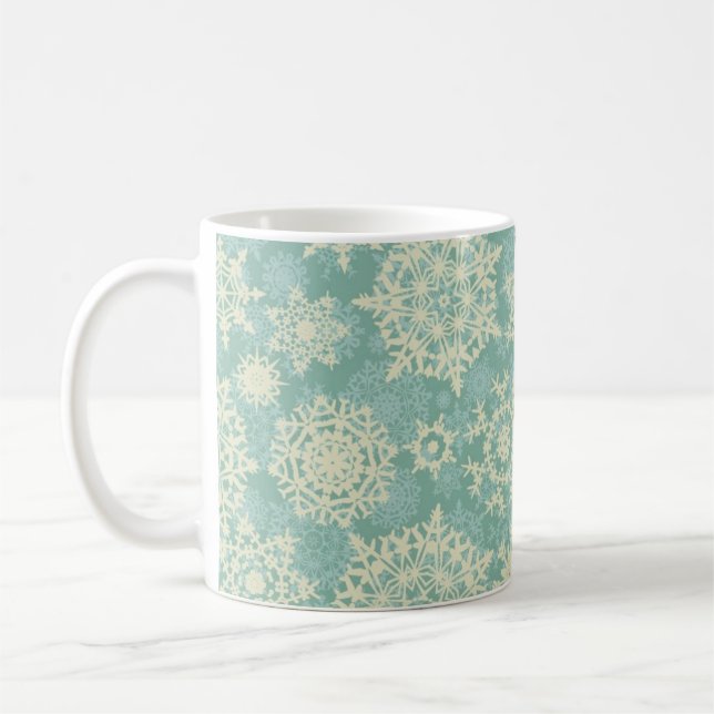 Schneeflockenmuster Kaffeetasse (Links)