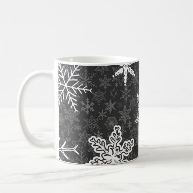 Schneeflockenmuster Kaffeetasse (Links)