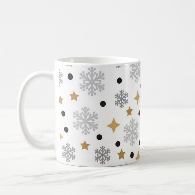 Schneeflockenmuster Kaffeetasse (Links)
