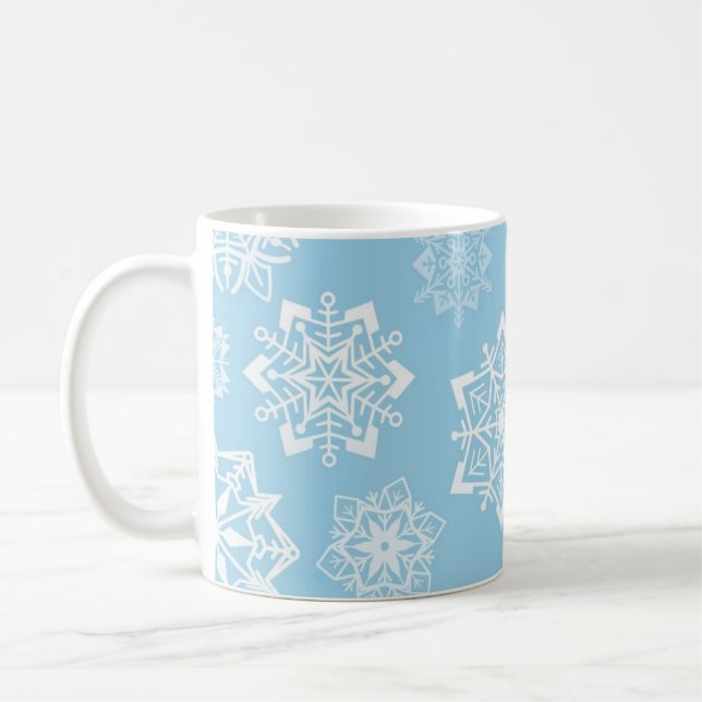 Schneeflockenmuster Kaffeetasse (Links)