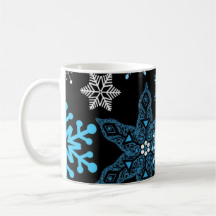 Schneeflockenmuster Kaffeetasse