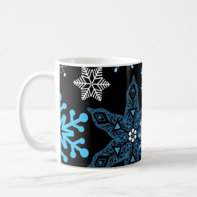 Schneeflockenmuster Kaffeetasse (Links)