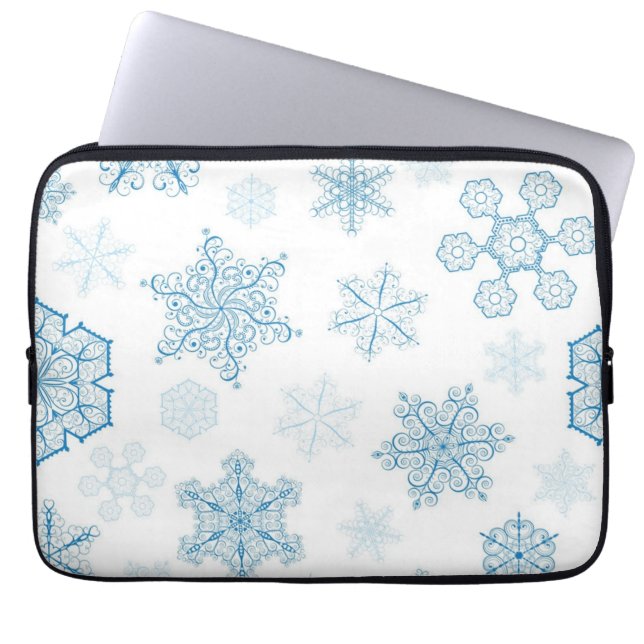 Schneeflockenmuster Laptopschutzhülle (Vorderseite)