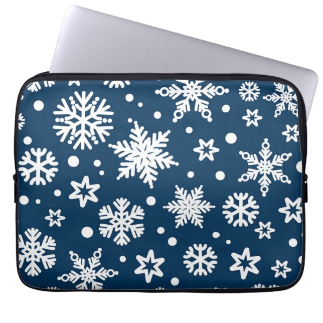 Schneeflockenmuster Laptopschutzhülle (Vorderseite)