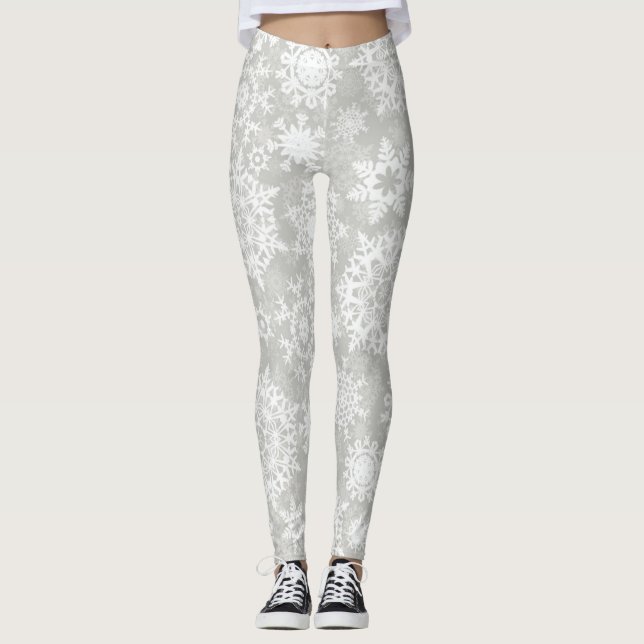 Schneeflockenmuster Leggings (Vorderseite)