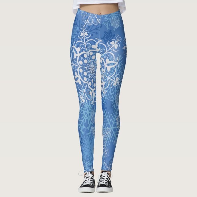 Schneeflockenmuster Leggings (Vorderseite)