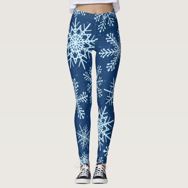 Schneeflockenmuster Leggings (Vorderseite)