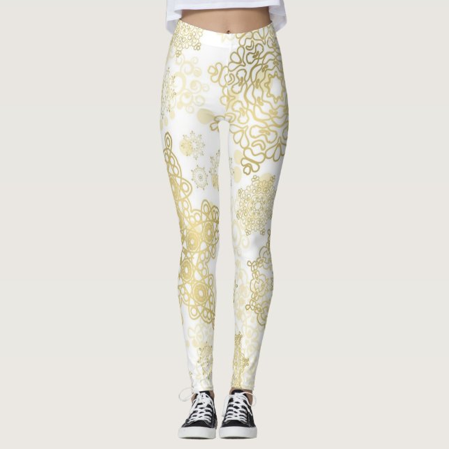 Schneeflockenmuster Leggings (Vorderseite)
