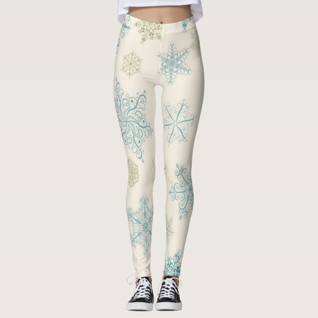 Schneeflockenmuster Leggings (Vorderseite)
