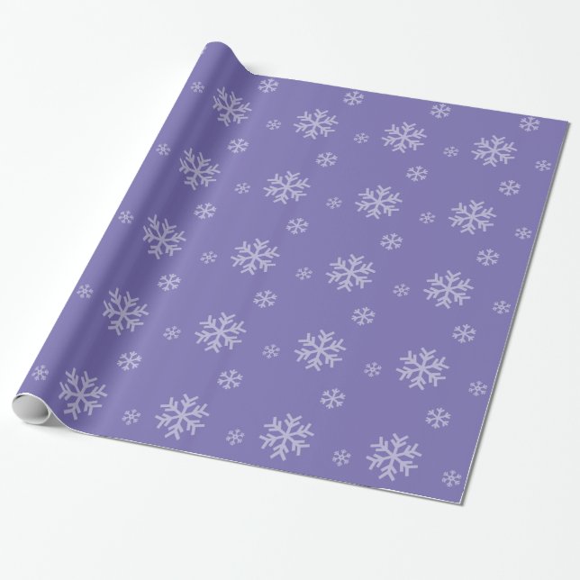 Schneeflockenmuster Moderner Lavendel Winterurlaub Geschenkpapier (Ungerollt)