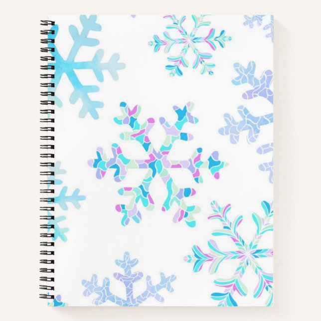 Schneeflockenmuster Notizbuch (Vorderseite)