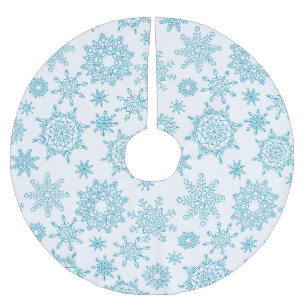 Schneeflockenmuster Polyester Weihnachtsbaumdecke