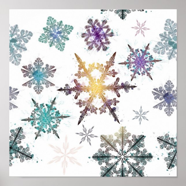 Schneeflockenmuster Poster (Vorne)