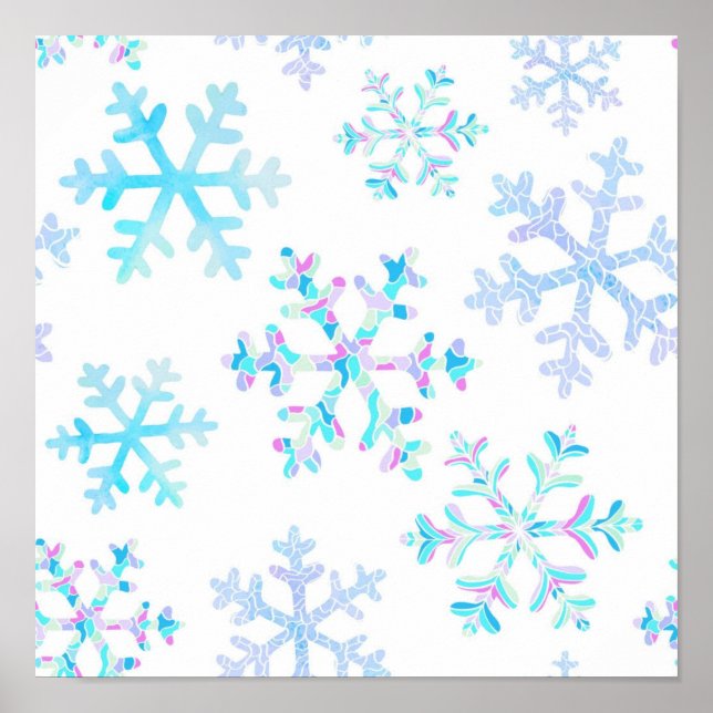 Schneeflockenmuster Poster (Vorne)