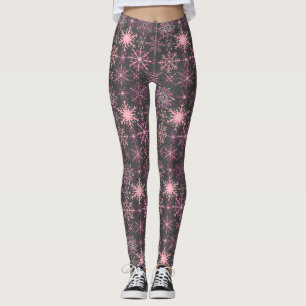 Schneeflockenmuster Rosa D Grau BG Leggings