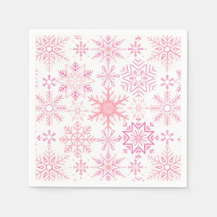 Schneeflockenmuster Rosa Serviette