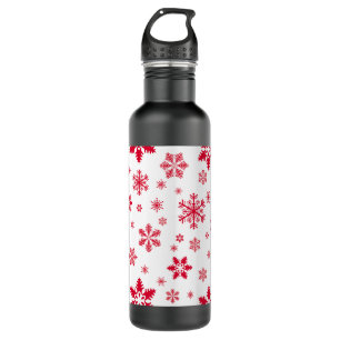 Schneeflockenmuster, Rote Schneeflocken, Schnee, W Edelstahlflasche