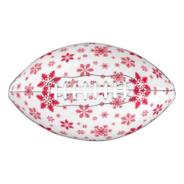 Schneeflockenmuster, Rote Schneeflocken, Schnee, W Football (Vorderseite)