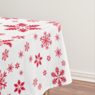 Schneeflockenmuster, Rote Schneeflocken, Schnee, W Tischdecke