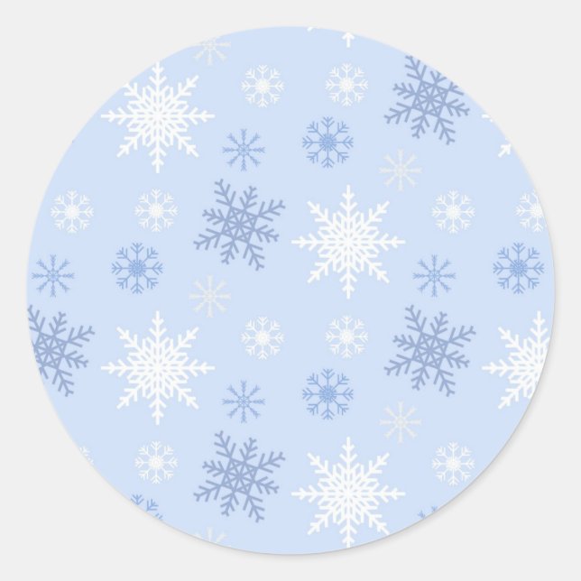 Schneeflockenmuster Runder Aufkleber (Vorderseite)