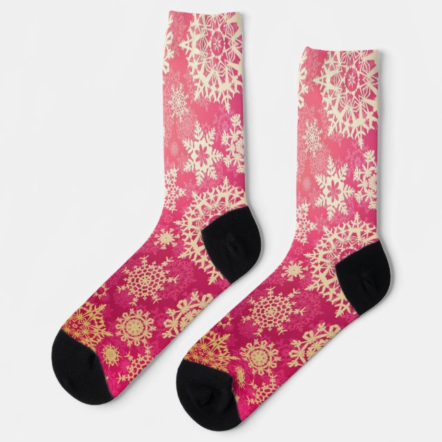 Schneeflockenmuster Socken (Linkes Detail)