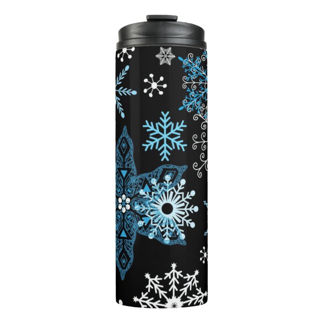 Schneeflockenmuster Thermosbecher (Vorderseite)