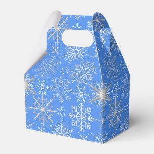Schneeflockenmuster Weiß. Light Blue BG Geschenkschachtel