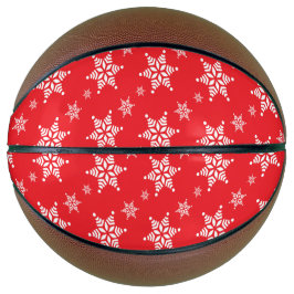 Schneeflockenmuster, weiße Schneeflocken, Schnee, Basketball
