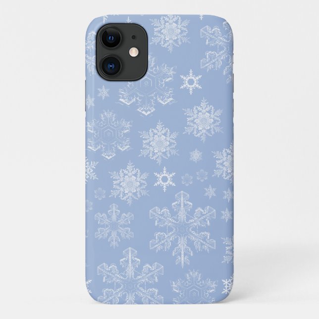 Schneeflockenmuster, weiße Schneeflocken, Schnee,  Case-Mate iPhone Hülle (Rückseite)