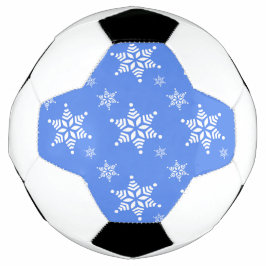 Schneeflockenmuster, weiße Schneeflocken, Schnee,  Fußball