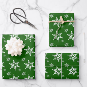 Schneeflockenmuster, weiße Schneeflocken, Schnee,  Geschenkpapier Set