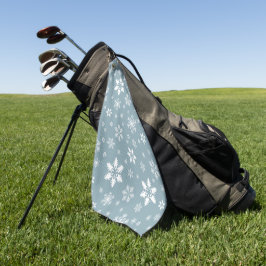 Schneeflockenmuster, weiße Schneeflocken, Schnee,  Golfhandtuch
