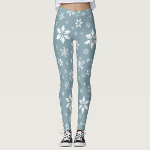 Schneeflockenmuster, weiße Schneeflocken, Schnee, Leggings