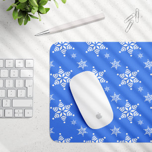Schneeflockenmuster, weiße Schneeflocken, Schnee, Mousepad