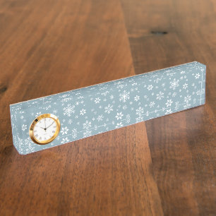 Schneeflockenmuster, Weiße Schneeflocken, Schnee,  Namensplakette
