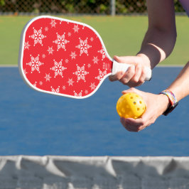 Schneeflockenmuster, weiße Schneeflocken, Schnee, Pickleball Schläger