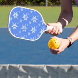 Schneeflockenmuster, weiße Schneeflocken, Schnee,  Pickleball Schläger