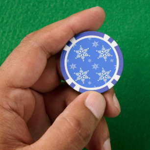 Schneeflockenmuster, weiße Schneeflocken, Schnee, Pokerchips