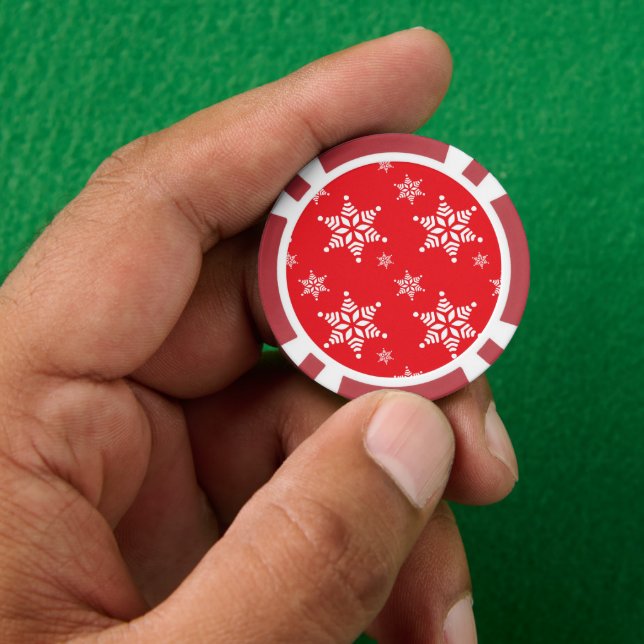 Schneeflockenmuster, weiße Schneeflocken, Schnee,  Pokerchips (Hand)