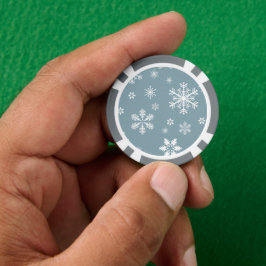 Schneeflockenmuster, weiße Schneeflocken, Schnee,  Pokerchips