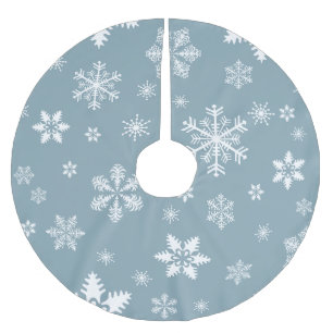 Schneeflockenmuster, weiße Schneeflocken, Schnee,  Polyester Weihnachtsbaumdecke