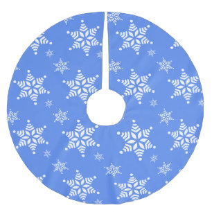 Schneeflockenmuster, weiße Schneeflocken, Schnee,  Polyester Weihnachtsbaumdecke