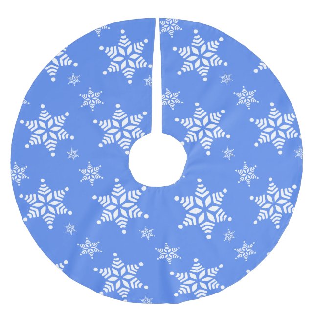 Schneeflockenmuster, weiße Schneeflocken, Schnee,  Polyester Weihnachtsbaumdecke (Vorderseite)