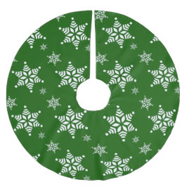 Schneeflockenmuster, weiße Schneeflocken, Schnee,  Polyester Weihnachtsbaumdecke