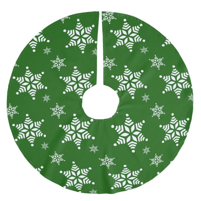 Schneeflockenmuster, weiße Schneeflocken, Schnee,  Polyester Weihnachtsbaumdecke (Vorderseite)