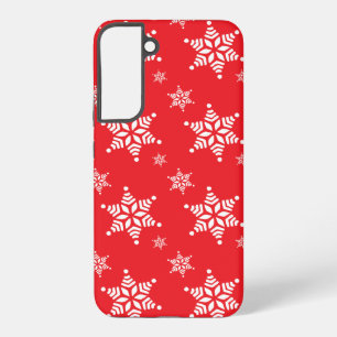 Schneeflockenmuster, weiße Schneeflocken, Schnee, Samsung Galaxy Hülle