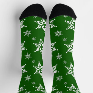 Schneeflockenmuster, weiße Schneeflocken, Schnee,  Socken